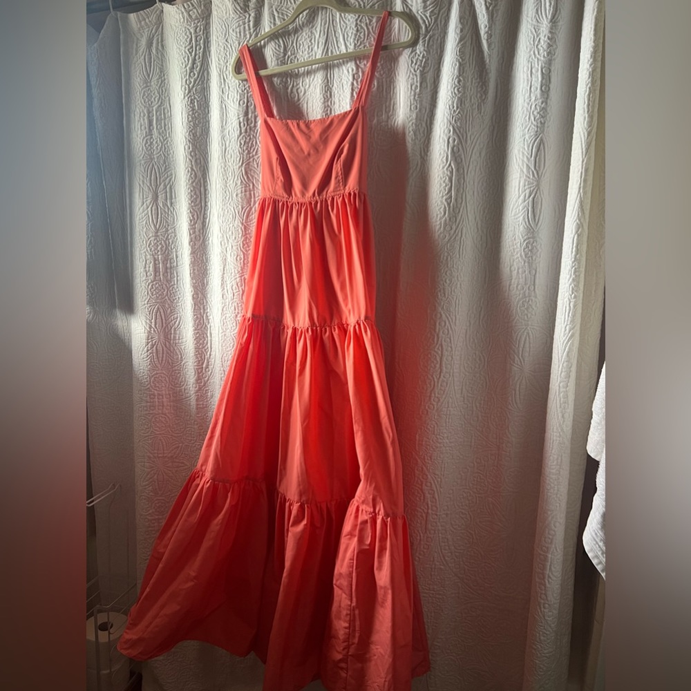 J Crew coral tiered maxi dress!!